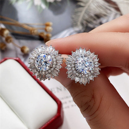Yani – Boucles d'Oreilles Flocon de Neige en Zircon