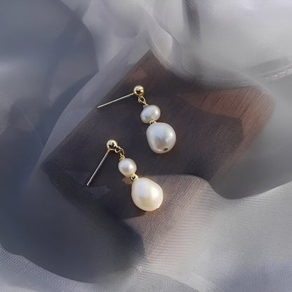 Dalia – Boucles d'Oreilles Vintage en Argent avec Perles