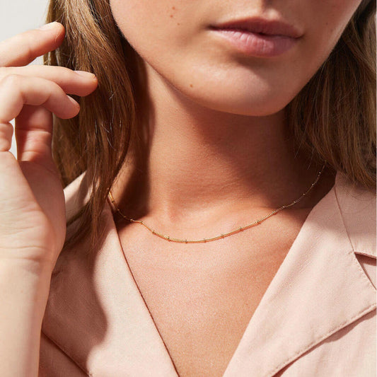 Niyah Bead Gold Chain Necklace