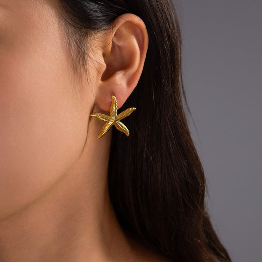 Pien – Boucles d’Oreilles Étoile de Mer Dorées