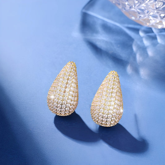 Elly – Boucles d’Oreilles Clous en Zircon et Cuivre