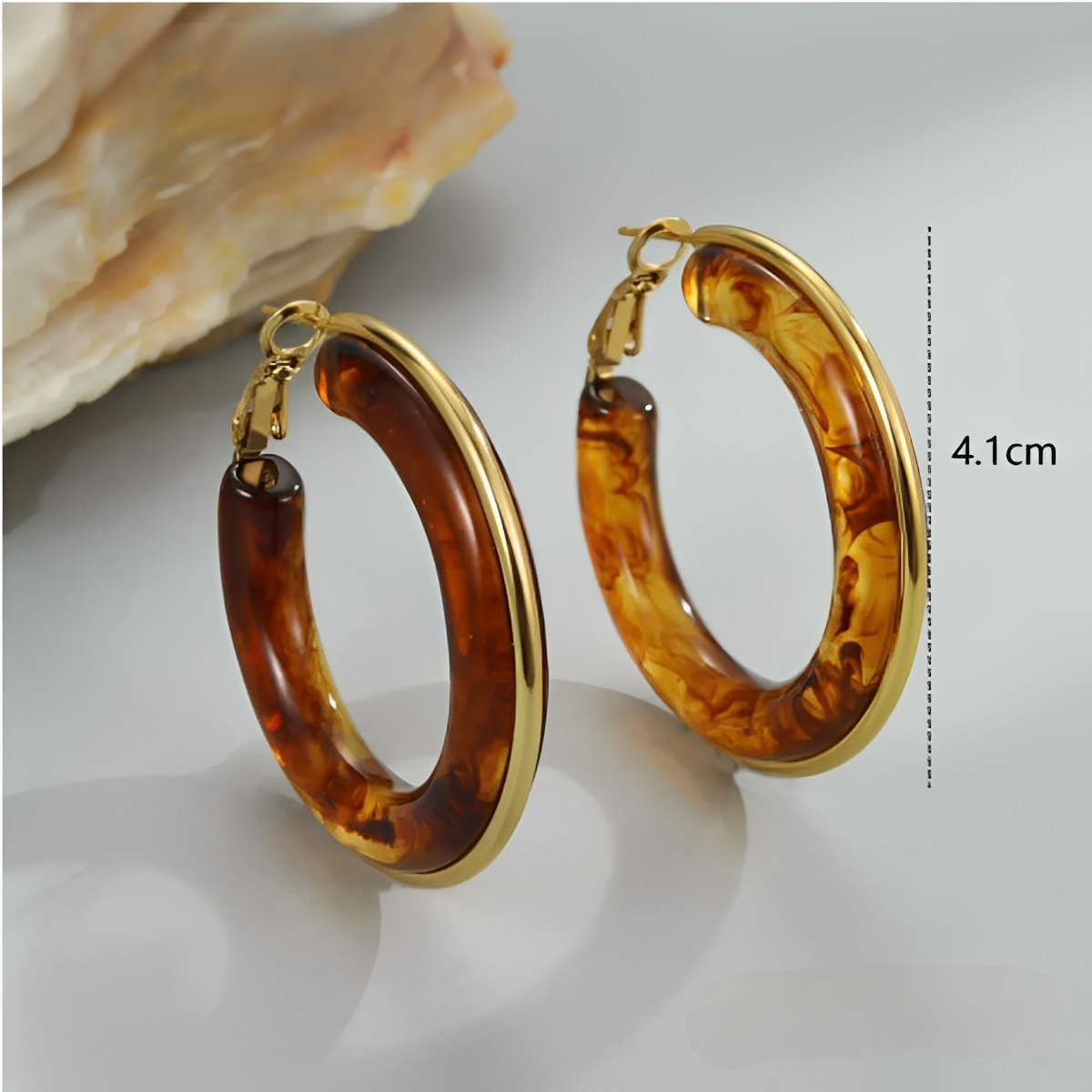 Oreilia – Boucles d'Oreilles Créoles Écaille de Tortue