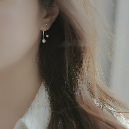 Alice – Boucles d’Oreilles Pendentif Perle Romance