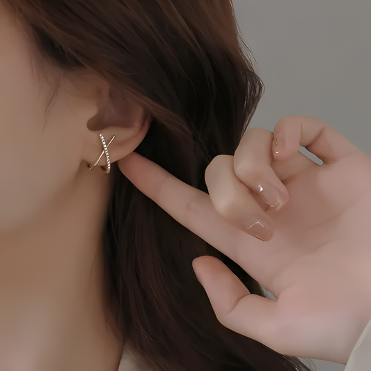 Ayla – Boucles Croisées Pavées de Cristaux