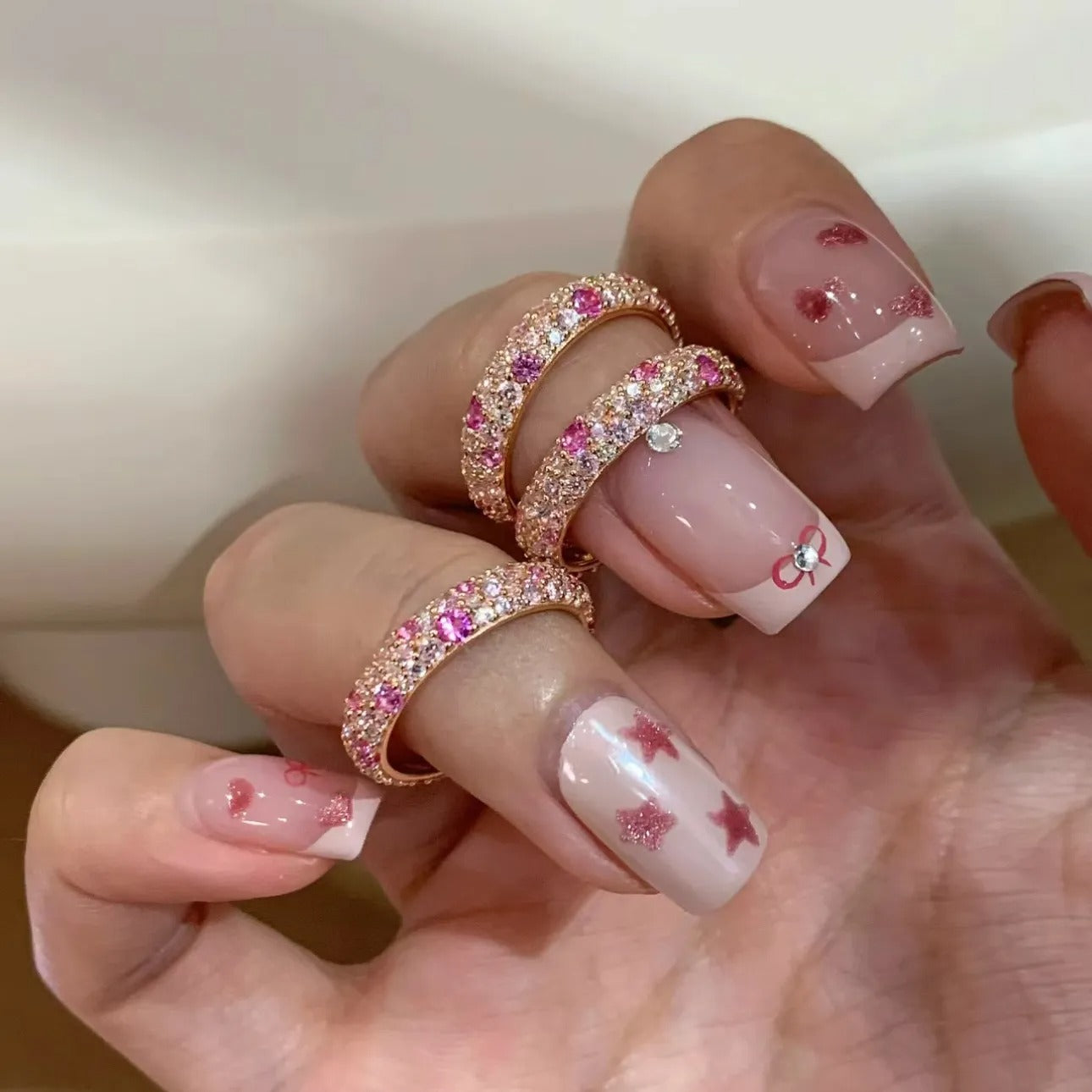 Zen – Bague Empilée Pavée de Diamants