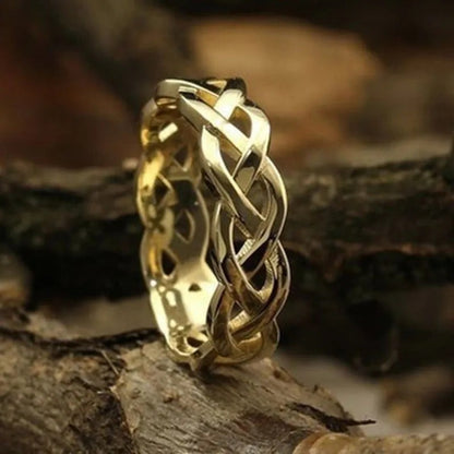Thalia – Bague Tressée Vintage en Doré