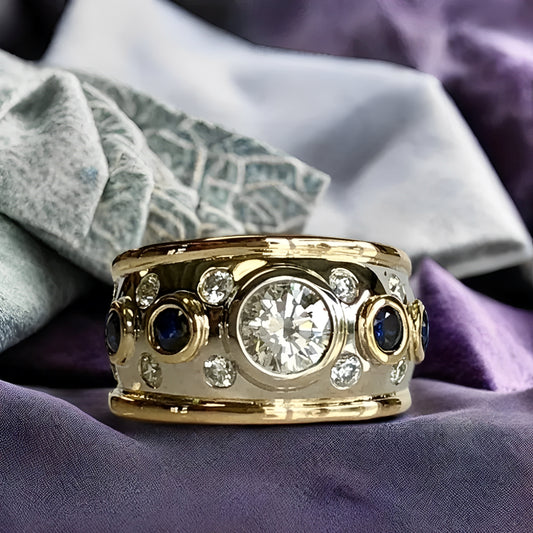 Sierra – Bague Dorée Vintage avec Zircone Incrustée