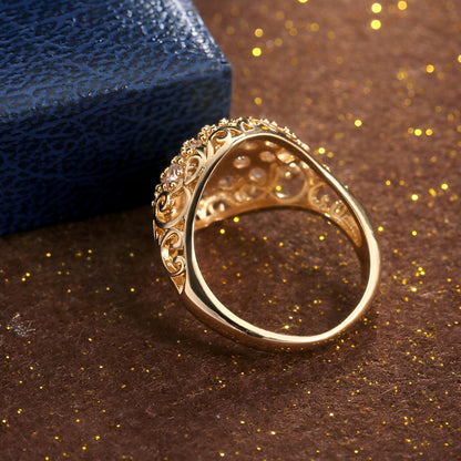 Nessa – Bague Vintage Arrondie en Doré Brillant