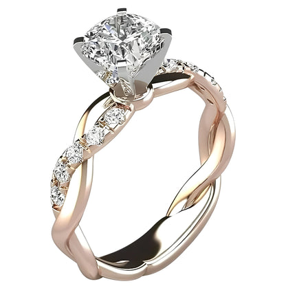 Zayna – Bague Tressée Vintage avec Circon Brillant