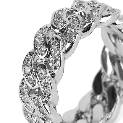 Rin – Bague Chaîne Cubaine Scintillante