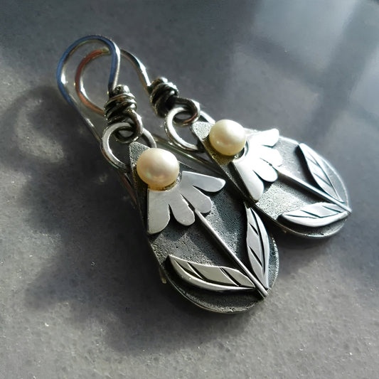 Alina – Boucles d'Oreilles Florales en Forme de Larme
