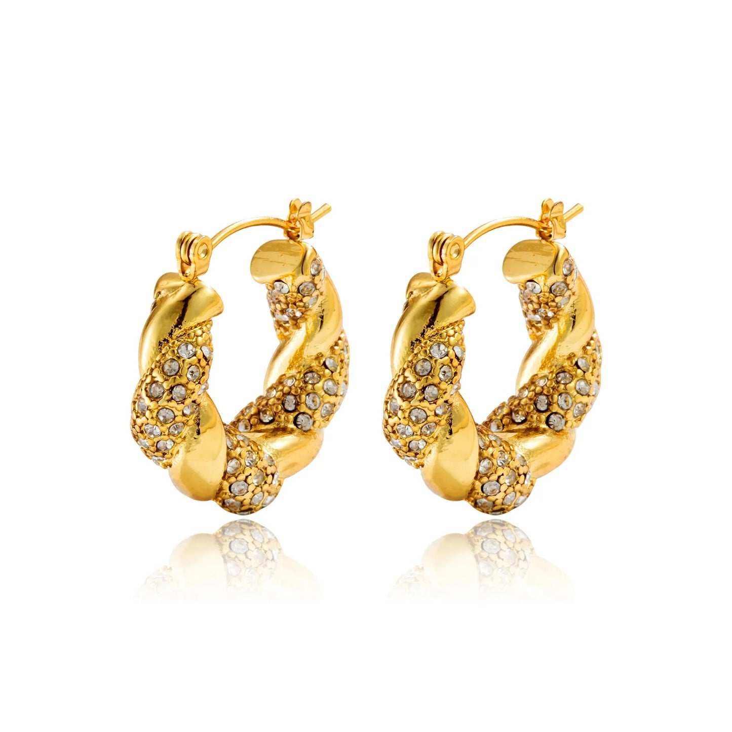 Aureva – Boucles d’oreilles U torsadé doré