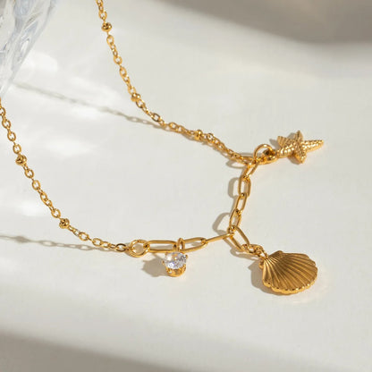 Coralie – Collier Pendentif Étoile de Mer Martelée