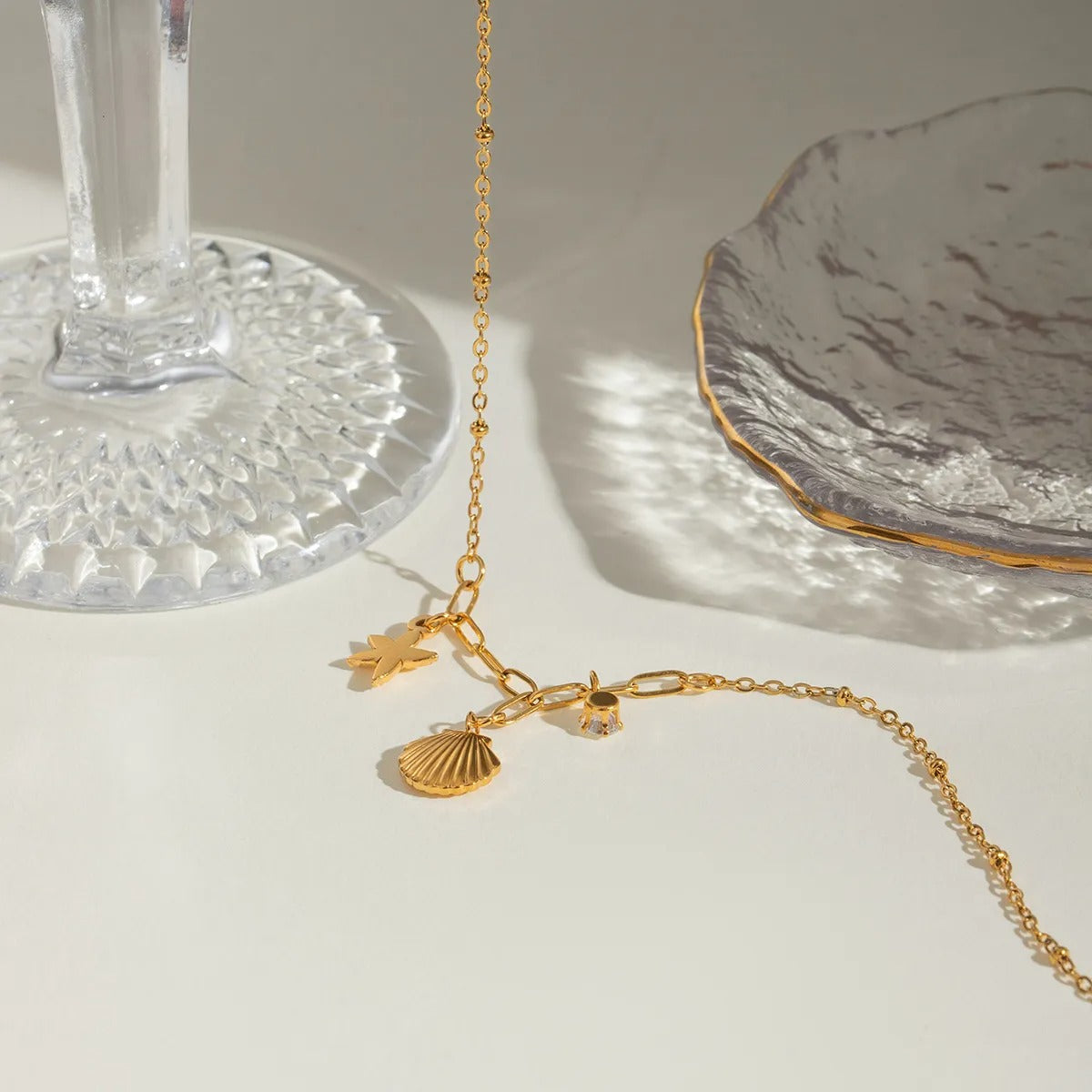 Coralie – Collier Pendentif Étoile de Mer Martelée