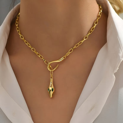 Celia – Collier Chaîne Serpent avec Strass