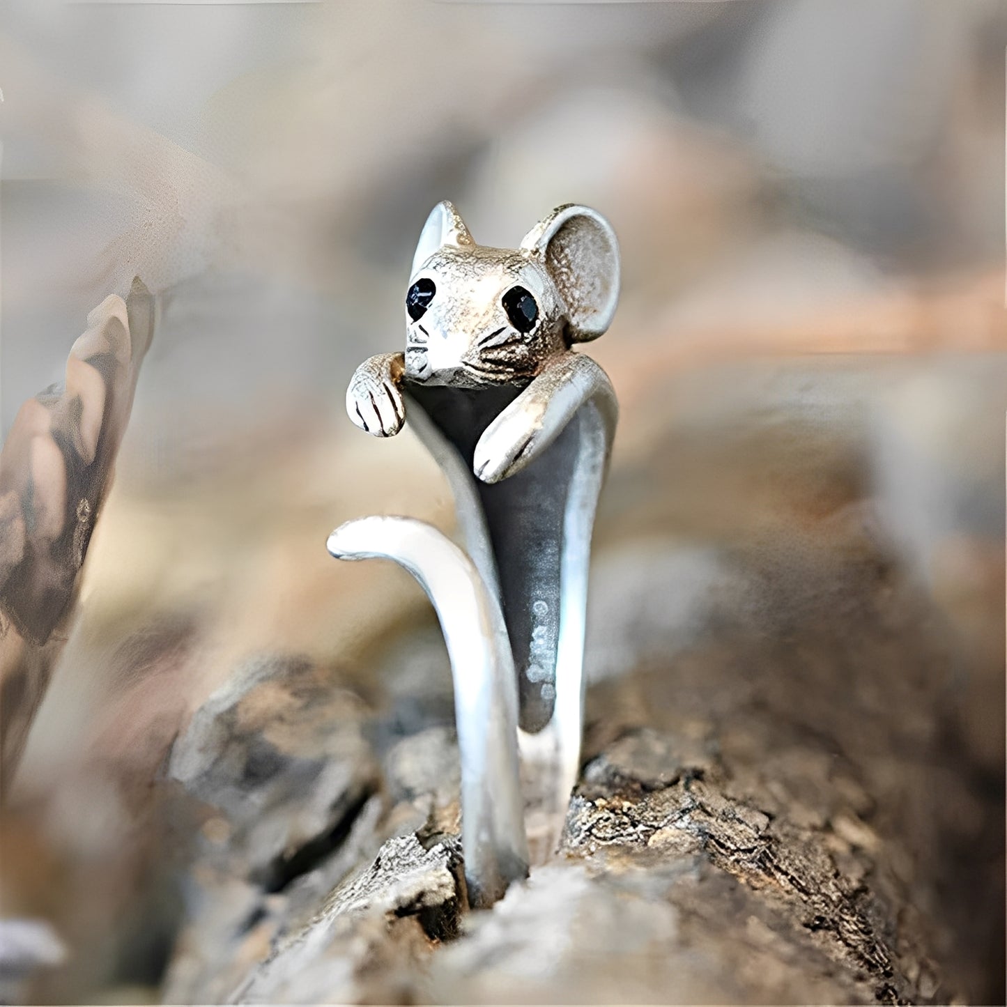 Giselle – Bague Argent Vintage Souris
