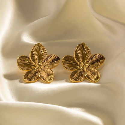 Rianne – Boucles d’Oreilles Fleur Épanouie Dorées
