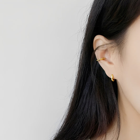 Nathalie – Boucles Huggie en Or Moderne