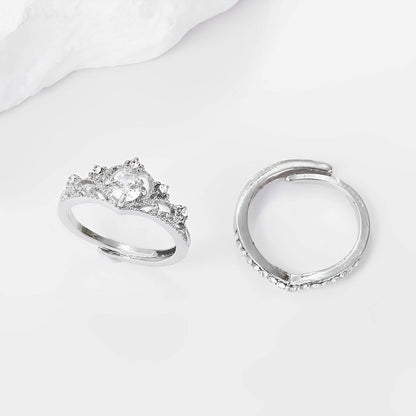 Reine – Set de Bagues en Argent avec Design de Couronne