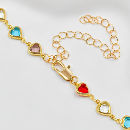 Amara – Collier de Cœurs en Cristal Multicolore