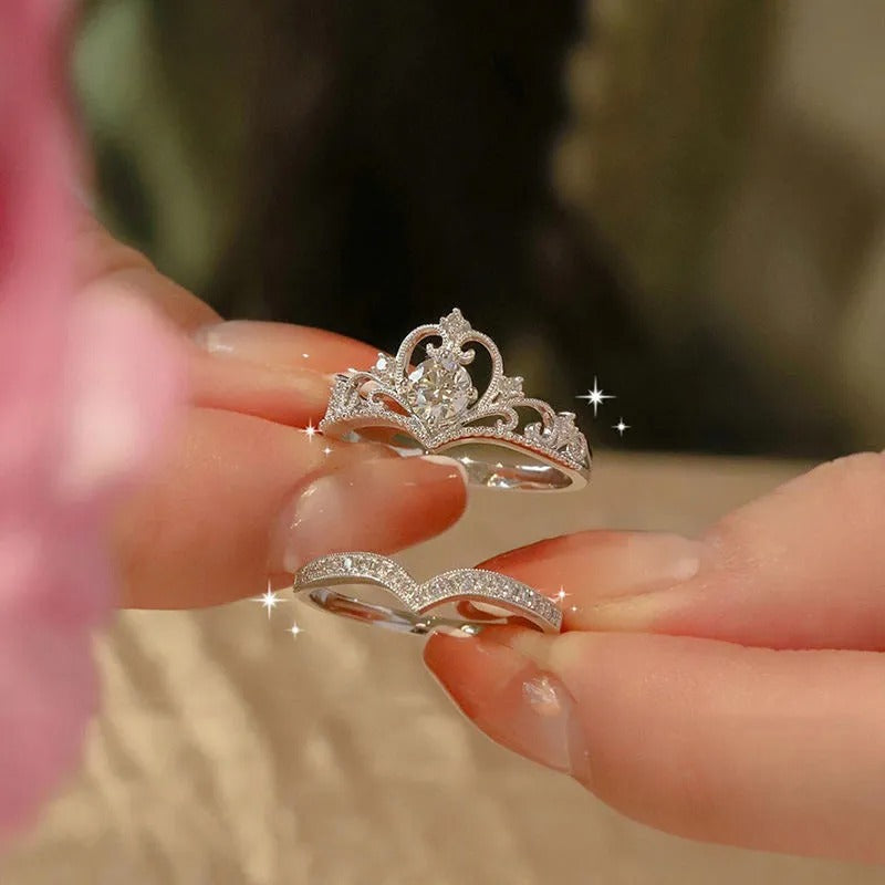 Trisha – Bagues Couronne Argent Rayonnantes