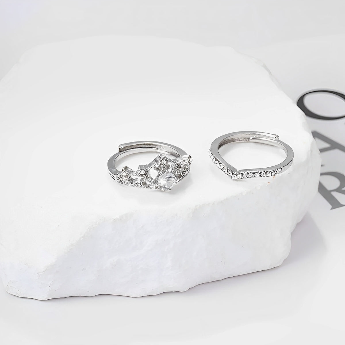 Reine – Set de Bagues en Argent avec Design de Couronne
