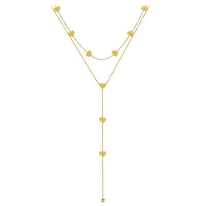 Christy – Collier Multi-Rangs Cœurs Dorés