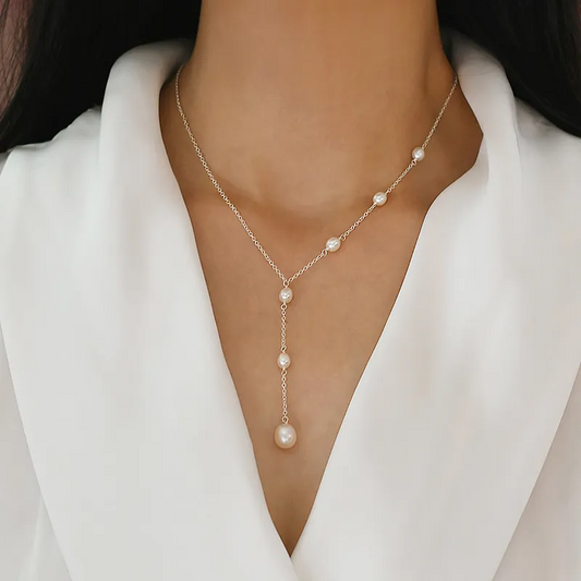 Kayla – Collier Vintage à Pendentif Perlé