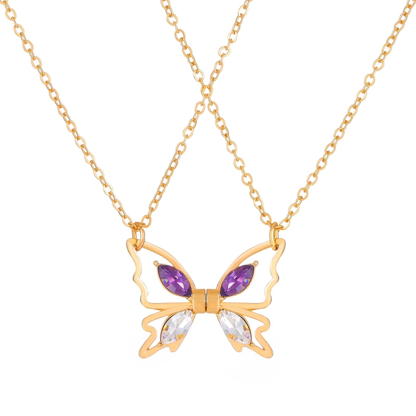 Avril – Collier Papillon Magnétique en Or
