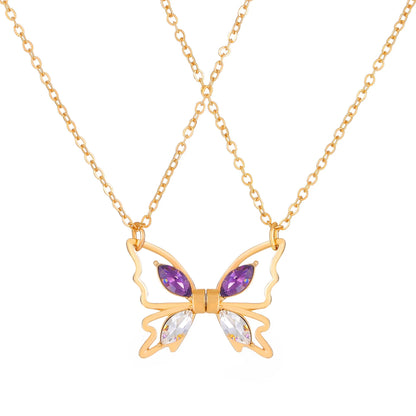Avril – Collier Papillon Magnétique en Or