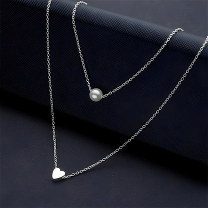 Julia – Collier Élégant Perles & Cœurs