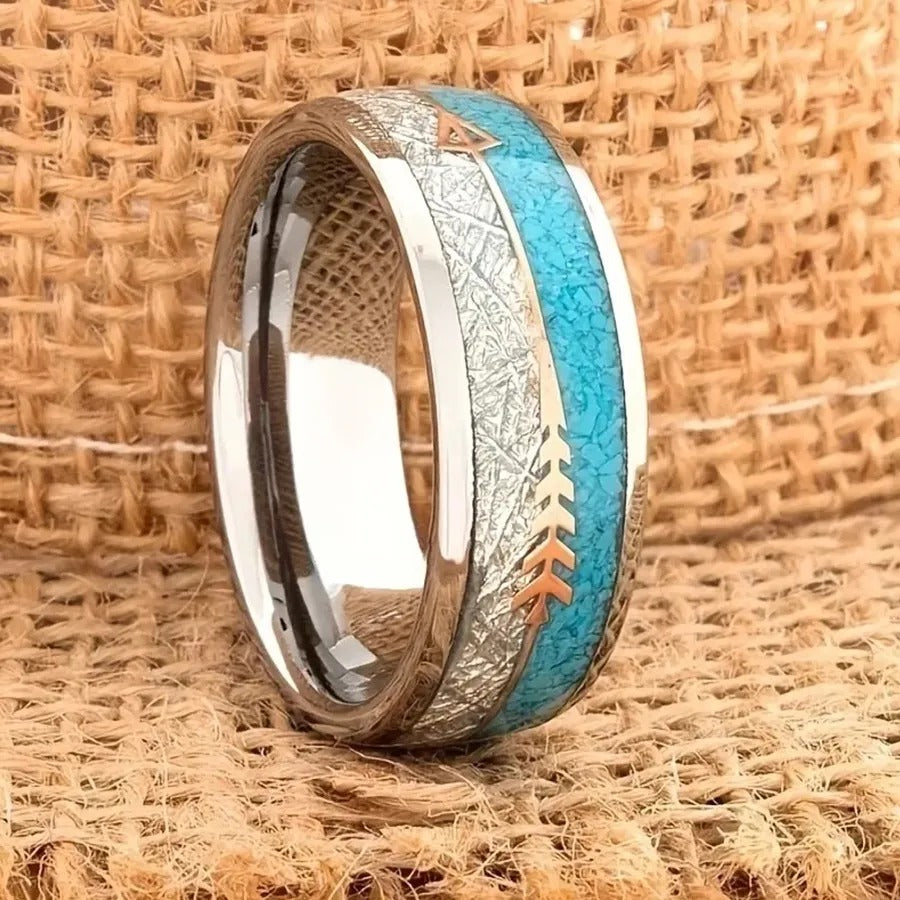 Kamille – Bague Vintage Émail Élégante en Argent