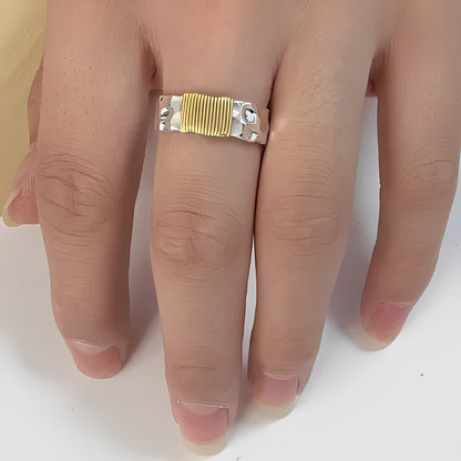 Maude – Bague Argent et Fils Dorés Vintage