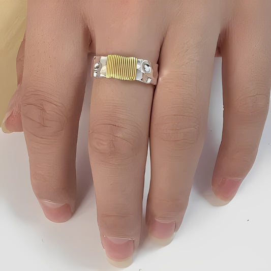 Maude – Bague Argent et Fils Dorés Vintage