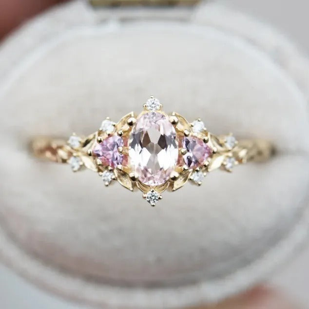 Coraline – Bague Couronne Patine Rose Verdigris