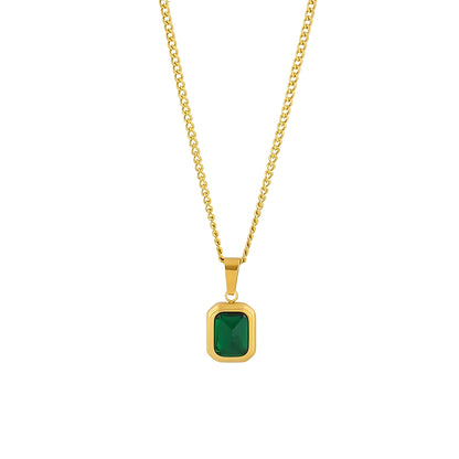 Cameron – Collier Pendentif Émeraude Minimaliste
