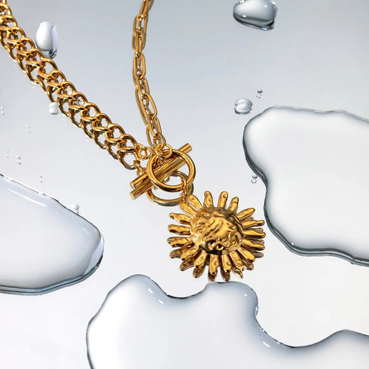 Milly – Collier Statement Doré Fleur de Tournesol
