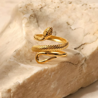 Zonya – Bague Serpentine Texturée Ajourée