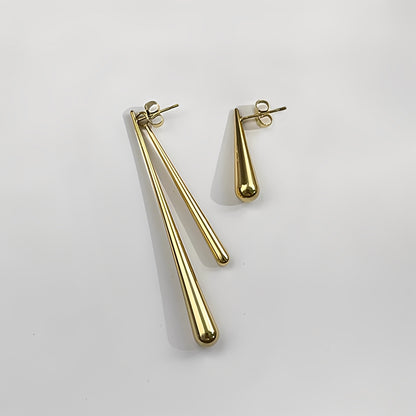 Hapi – Boucles d’Oreilles Goutte d’Eau Dorées Asymétriques