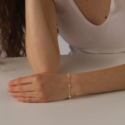 Soline – Bracelet Chaîne en Cristal Clair