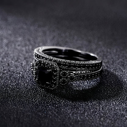 Adrian – Ensemble de Bagues Vintage en Noir