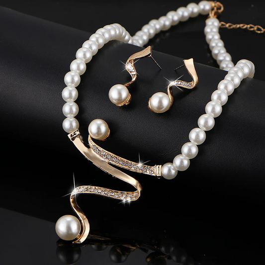 Sonya - Parure Collier et Boucles d’Oreilles en Perles Naturelles