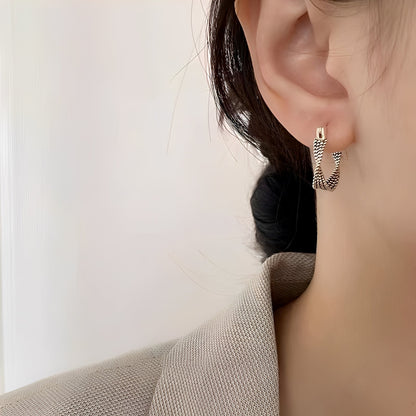 Dakota – Boucles d'Oreilles Vintage en Maille Argent