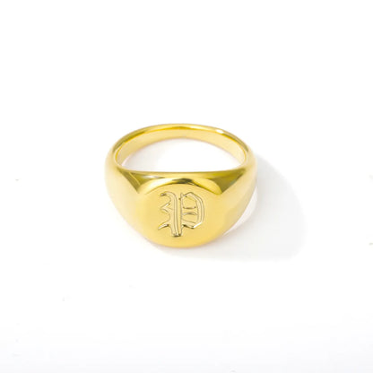 Elise – Bague Lettre en Police Anglaise Ancienne