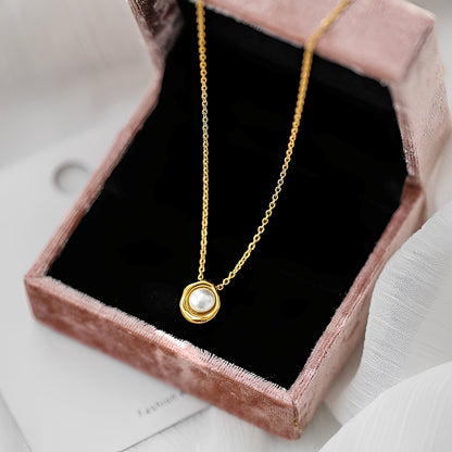 Zeph – Collier de Perles d'Eau Salée avec Bain d'Or