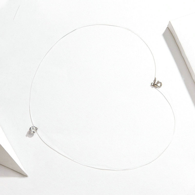 Kyla – Collier en Argent Sterling 925 avec Fil Invisible
