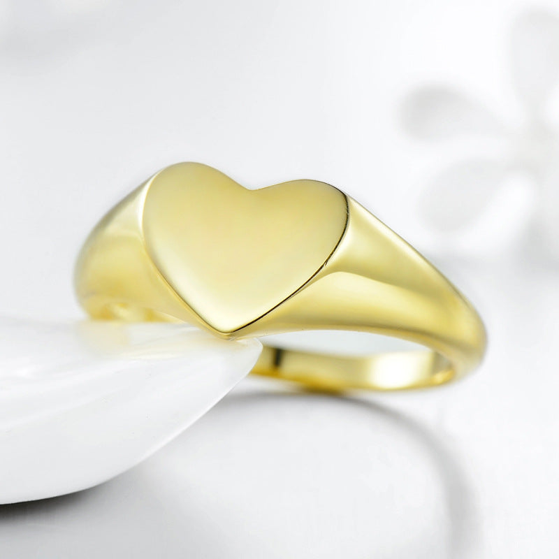 Lucia – Bague en Or avec Miroir et Design Amour Lumineux