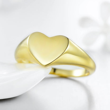Lucia – Bague en Or avec Miroir et Design Amour Lumineux