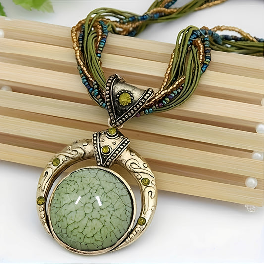 Milley – Collier Doré Orné de Vert