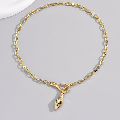Celia – Collier Chaîne Serpent avec Strass